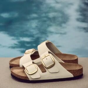 Ecru Arizona Big Buckle Slide Sandal (Women)